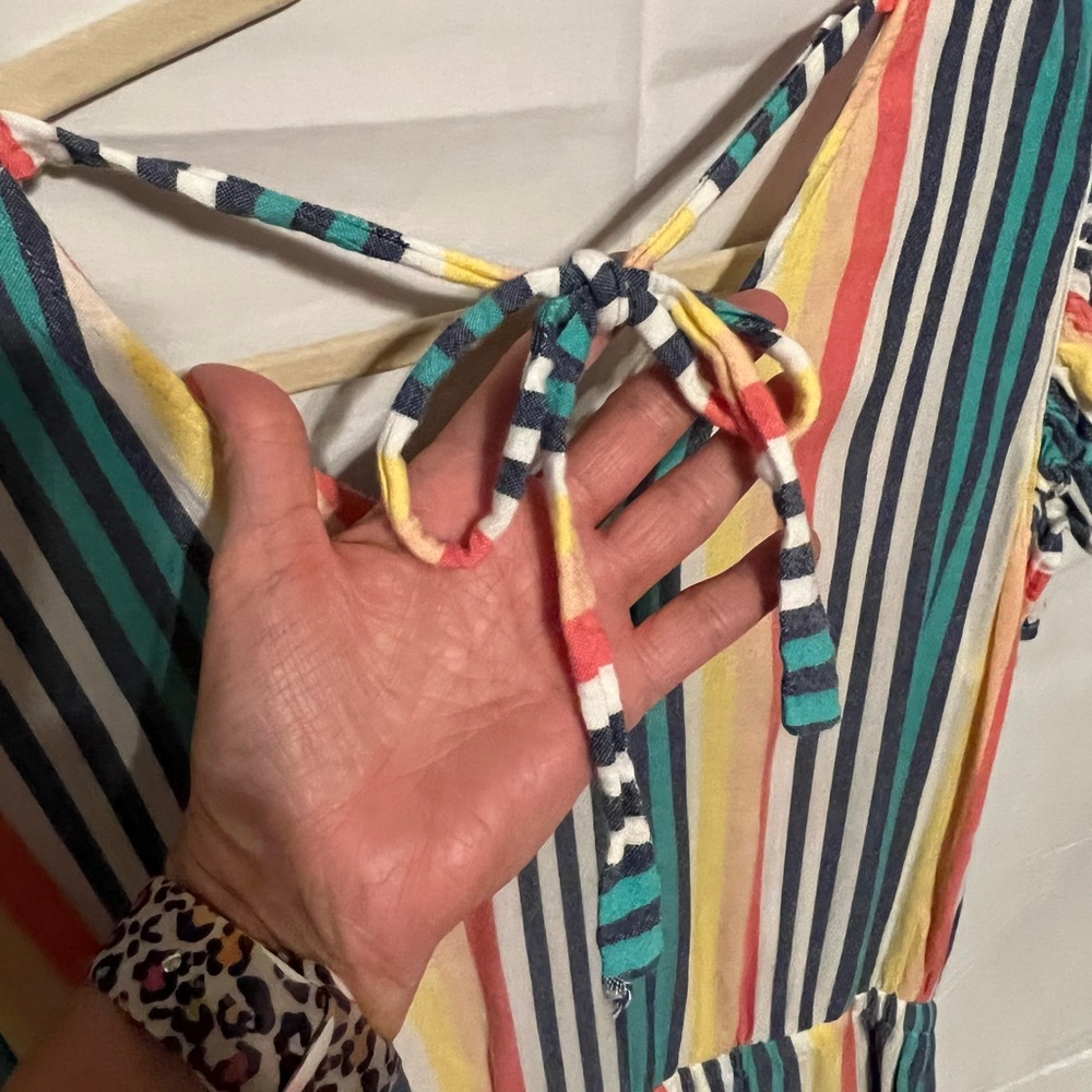 L Ruffles & Candy Stripes Challis Romper - Picture 12 of 12